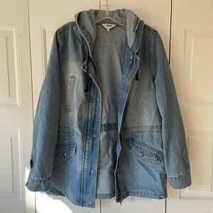Ci Sono Light Blue Denim Hooded Jean Jacket